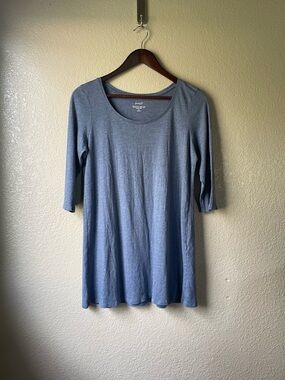 Pure Jill Womens Medium Petite MP Blue Basic Staple Casual Ballet Sleeve Tunic